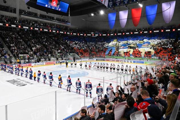 Swiss Life Arena Choreo ZSC Fans, ZSC Lions - Lausanne HC, Playoff Final, National League, Eishockey, 20.04.2024 *** Swiss Life Arena Choreo ZSC Fans, ZSC Lions Lausanne HC, Playoff Final, National League, Ice Hockey, 20 04 2024 