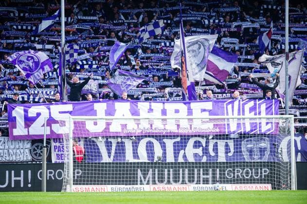 20.04.2024 - Fußball, 2023 2024, 2. Bundesliga, 30. Spieltag, VfL Osnabrück - Eintracht Braunschweig: Banner zum 125-jährigen Vereinsjubiläum des VfL Osnabrück DFL REGULATIONS PROHIBIT ANY USE OF PHOTOGRAPHS AS IMAGE SEQUENCES AND OR QUASI-VIDEO.