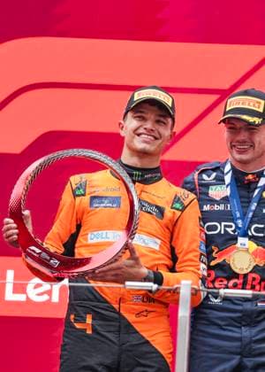 NORRIS Lando (gbr), McLaren F1 Team MCL38, portrait podium during the Formula 1 Lenovo Chinese Grand Prix 2024, 5th round of the 2024 Formula One World Championship, WM, Weltmeisterschaft from April 19 to 21, 2024 on the Shanghai International Circuit, in Shanghai, China - F1 - CHINESE GRAND PRIX 2024 DPPI Panoramic  13241