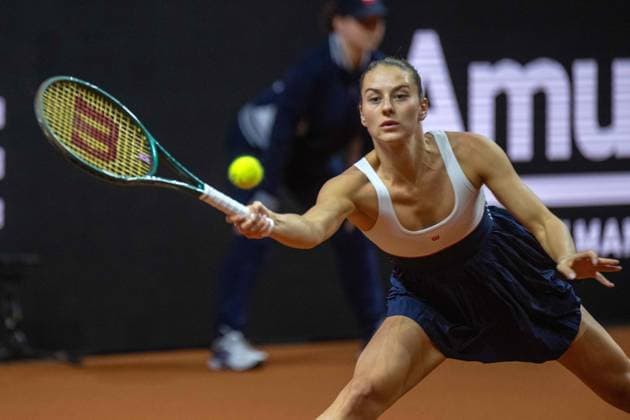 Marta Kostyuk (UKR). xettx, Deutschland, Stuttgart, 21.04.2024, Tennis, Porsche Tennis Grand Prix, Day 9, 2024, Finale, E.Rybakina-M.Kostyuk, Porsche Arena Foto: A2 Bildagentur Peter Hartenfelser