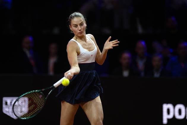 Marta Kostyuk (UKR). xettx, Deutschland, Stuttgart, 21.04.2024, Tennis, Porsche Tennis Grand Prix, Day 9, 2024, Finale, E.Rybakina-M.Kostyuk, Porsche Arena Foto: A2 Bildagentur Peter Hartenfelser