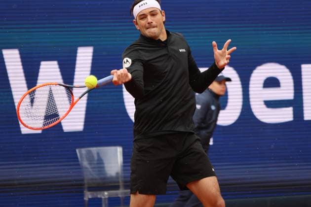 Taylor Fritz (USA) Tennis BMW Open 2024 Finale Jan-Lennard Struff Taylor Fritz München 21.04.2024 FOTO: Mladen Lackovic LakoPress