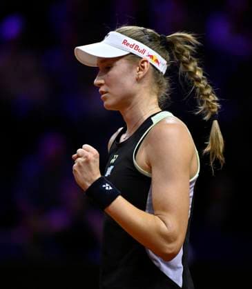 Elena Rybakina (KAZ) Jubel Freude Emotion Tennis Damen Porsche-Cup Porsche Tennis Grand Prix GP Stuttgart 2024 Porsche Arena 21.04.2024 DFL REGULATIONS PROHIBIT ANY USE OF PHOTOGRAPHS AS IMAGE SEQUENCES AND OR QUASI-VIDEO Porsche Tennis Grand Prix GP Stuttgart 2024
