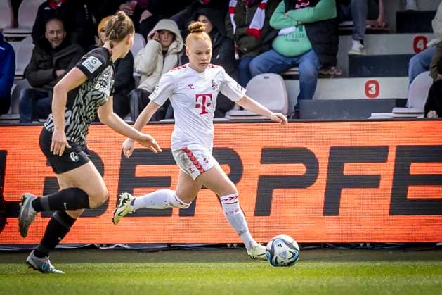 GOOGLE PIXEL Frauen Bundesliga: 1. FC Köln - SC Freiburg, 21.04.2024 Laura Vogt (1. FC Köln, 8); GOOGLE PIXEL Frauen Bundesliga: 1. FC Köln - SC Freiburg, 19. Spieltag, am 21.04.2024 im Franz-Kremer-Stadion in Köln. DFL REGULATIONS PROHIBIT ANY USE OF PHOTOGRAPHS AS IMAGE SEQUENCES AND OR QUASI-VIDEO. Copyright: xBEAUTIFULxSPORTS LeahxKohringx