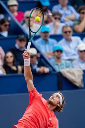 Final 71 Barcelona Open Banc de Sabadell. Conde de Godo Trophy. Real Club de Tenis Barcelona. April 21,2024 71 Barcelona Open Banc de Sabadell. Conde de Godo Trophy. Final Casper Ruud (NOR) vs Stefanos Tsitsipas (GRE) Real Club de Tenis Barcelona. April 21,2024 Stefanos Tsitsipas during the final of the ATP, Tennis Herren Barcelona Open Banc de Sabadell tennis tournament Trofeo Conde de Godo played at the Real Club de Tenis Barcelona. April 21, 2024. Barcelona ESP Copyright: xS.xRosx