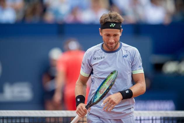 Final 71 Barcelona Open Banc de Sabadell. Conde de Godo Trophy. Real Club de Tenis Barcelona. April 21,2024 71 Barcelona Open Banc de Sabadell. Conde de Godo Trophy. Final Casper Ruud (NOR) vs Stefanos Tsitsipas (GRE) Real Club de Tenis Barcelona. April 21,2024 Casper Ruud during the final of the ATP, Tennis Herren Barcelona Open Banc de Sabadell tennis tournament Trofeo Conde de Godo played at the Real Club de Tenis Barcelona. April 21, 2024. Barcelona ESP Copyright: xS.xRosx