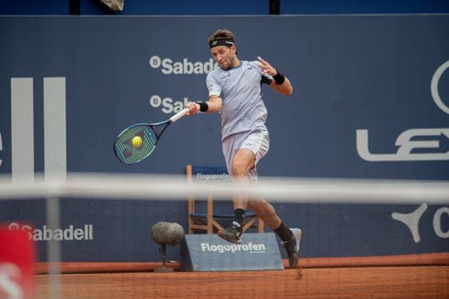 Final 71 Barcelona Open Banc de Sabadell. Conde de Godo Trophy. Real Club de Tenis Barcelona. April 21,2024 71 Barcelona Open Banc de Sabadell. Conde de Godo Trophy. Final Casper Ruud (NOR) vs Stefanos Tsitsipas (GRE) Real Club de Tenis Barcelona. April 21,2024 Casper Ruud during the final of the ATP, Tennis Herren Barcelona Open Banc de Sabadell tennis tournament Trofeo Conde de Godo played at the Real Club de Tenis Barcelona. April 21, 2024. Barcelona ESP Copyright: xS.xRosx