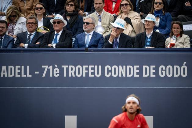 Stefanos Tsitsipas (Greece) looks on during the final ATP, Tennis Herren 500 Barcelona Open Banc Sabadell 2024 match at Real Club de Tenis de Barcelona, in Barcelona, Spain on April 21, 2024. Photo by Felipe Mondino Copyright: x@FELIPExMONDINOx