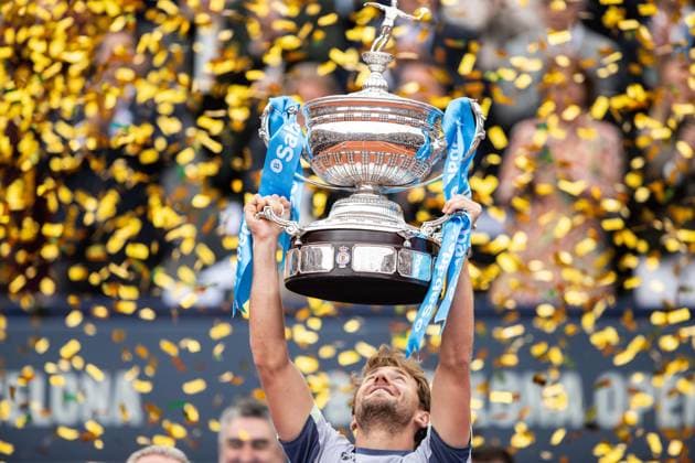Sport Themen der Woche KW16 Sport Bilder des Tages April 21, 2024, Barcelona, Barcelona, Spain: Casper Ruud during his celebration for the win in Barcelona Open Banc Sabadell Trofeo Conde de Godo on April 21, 2024 in Barcelona, Spain. Barcelona Spain - ZUMAs316 20240421_znp_s316_073 Copyright: xMartixSeguraxRamonedax
