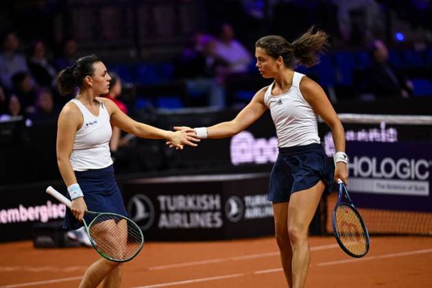 Porsche Tennis Grand Prix 2024 in Stuttgart, 21.04.2024 Doubles Ulrikke Eikeri (NOR) and Ingrid Neel (EST) Porsche Tennis Grand Prix 2024