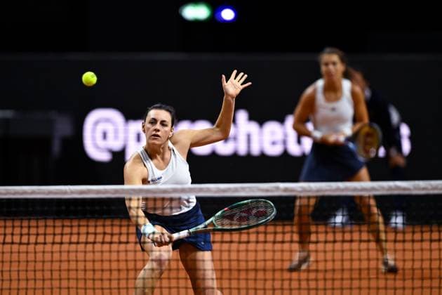 Porsche Tennis Grand Prix 2024 in Stuttgart, 21.04.2024 Doubles Ulrikke Eikeri (NOR) and Ingrid Neel (EST) Porsche Tennis Grand Prix 2024