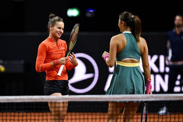 Porsche Tennis Grand Prix 2024 in Stuttgart, 21.04.2024 Doubles Hao-Ching Chan (TPE) and Veronika Kudermetova (RUS) Porsche Tennis Grand Prix 2024
