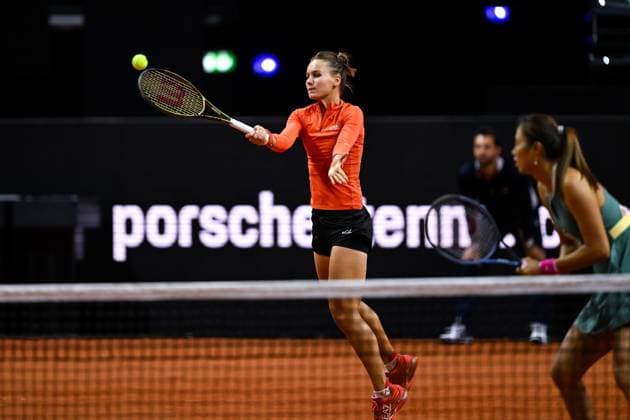 Porsche Tennis Grand Prix 2024 in Stuttgart, 21.04.2024 Doubles Hao-Ching Chan (TPE) and Veronika Kudermetova (RUS) Porsche Tennis Grand Prix 2024