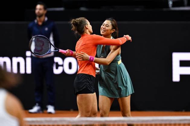Porsche Tennis Grand Prix 2024 in Stuttgart, 21.04.2024 Doubles Hao-Ching Chan (TPE) and Veronika Kudermetova (RUS) Porsche Tennis Grand Prix 2024