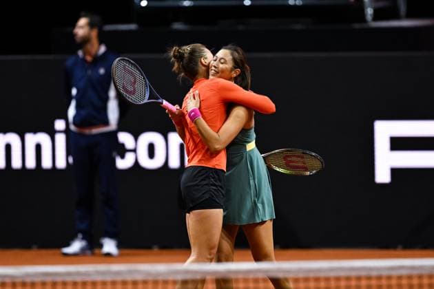 Porsche Tennis Grand Prix 2024 in Stuttgart, 21.04.2024 Doubles Hao-Ching Chan (TPE) and Veronika Kudermetova (RUS) Porsche Tennis Grand Prix 2024