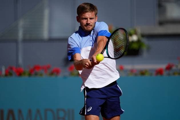 April 22, 2024, Madrid, Madrid, SPAIN: David Goffin of Belgium in action against Facundo Bagnis of Argentina during the Mutua Madrid Open 2024, ATP, Tennis Herren Masters 1000 and WTA, Tennis Damen 1000, tournament celebrated at Caja Magica on April 22, 2024 in Madrid, Spain. Madrid SPAIN - ZUMAa181 20240422_zaa_a181_021 Copyright: xOscarxJ.xBarrosox