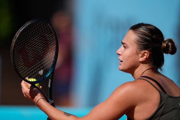 April 22, 2024, Madrid, Madrid, SPAIN: Aryna Sabalenka of Belarus practices during the Mutua Madrid Open 2024, ATP, Tennis Herren Masters 1000 and WTA, Tennis Damen 1000, tournament celebrated at Caja Magica on April 22, 2024 in Madrid, Spain. Madrid SPAIN - ZUMAa181 20240422_zaa_a181_050 Copyright: xOscarxJ.xBarrosox