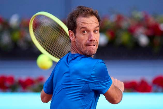 Mutua Madrid Open - Day One Richard Gasquet of France returns a shot against Stefano Napolitano of Italy during day one of the Mutua Madrid Open 2024 at Caja Magica on April 22, 2024, in Madrid, Spain. Madrid Caja Magica Madrid Spain RL_MMO24_224 Copyright: xRicardoxLarreinax