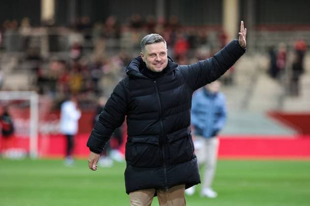 Google Pixel Frauen-Bundesliga; FC Bayern München Frauen - SV Werder Bremen Frauen; 22..04.2024 in Aktion Alexander STRAUS nach dem Sieg gegen Bremen Jubel Freude Happy Symbolbild Copyright: xBEAUTIFULxSPORTS Goldbergx