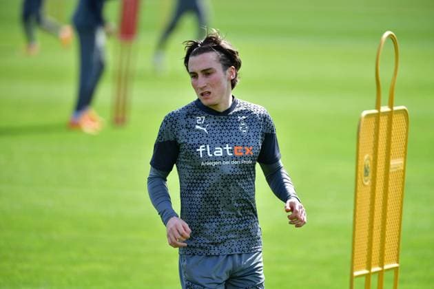 23.04.2024; Moenchengladbach; Fussball, Herren, Saison 2023 2024, Training Borussia Moenchengladbach Rocco Reitz (Gladbach) DFL regulations prohibit any use of photographs as image sequences and or quasi-video. Borussia-Park NRW Deutschland