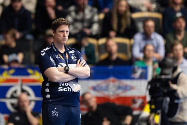 240423 Head coach Nicolej Krickau of SG Flensburg-Handewitt during the European League quarterfinal one between Sävehof and SG Flensburg-Handewitt on April 23, 2024 in Partille. Photo: Michael Erichsen BILDBYRAN COP 89 MI0655 bbeng european league handball handboll handball kvartsfinal quarterfinal quarterfinals sg flensburg-handewitt sävehof Copyright: MICHAELxERICHSEN BB240423MI059