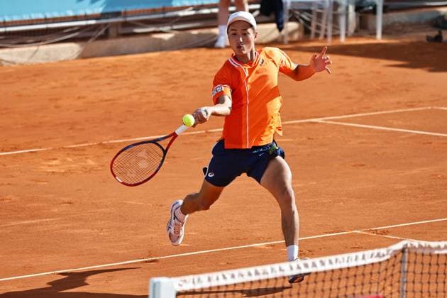 Shintaro Mochizuki (JPN), APRIL 23, 2024 - Tennis : Shinataro Mochizuki during singles qualifying 2nd round match against Benjamin Hassan on the ATP, Tennis Herren tour Masters 1000 Mutua Madrid Open tennis tournament at the Caja Magica in Madrid, Spain. Noxthirdxpartyxsales  (251089931)