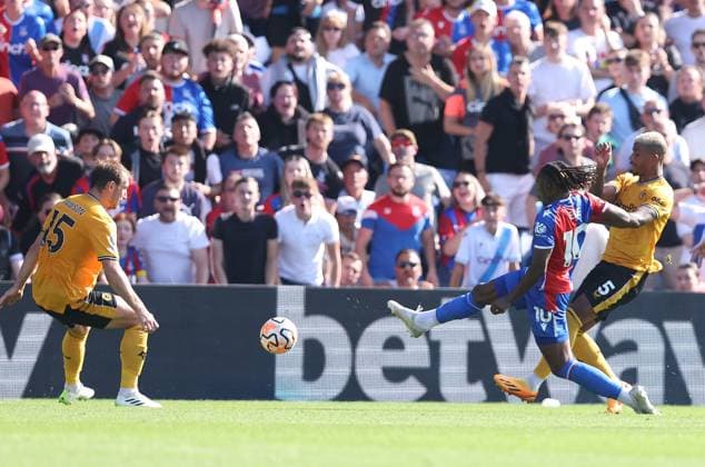 Crystal Palace v Wolverhampton Wanderers - Premier League - Selhurst Park September 3, 2023, London: London, England, 3rd September 2023. Eberechi Eze of Crystal Palace scores to make it 2-1 during the Premier League match at Selhurst Park, London. London EDITORIAL USE ONLY Copyright: xx ZUMA-20230903_faf_si1_101.jpg PaulxTerryx csmphotothree148829