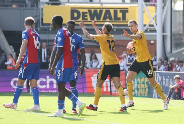 Crystal Palace v Wolverhampton Wanderers - Premier League - Selhurst Park September 3, 2023, London: London, England, 3rd September 2023. Matheus Cunha of Wolverhampton Wanderers celebrates after he scores to make it 3-2 during the Premier League match at Selhurst Park, London. London EDITORIAL USE ONLY Copyright: xx ZUMA-20230903_faf_si1_108.jpg PaulxTerryx csmphotothree148848