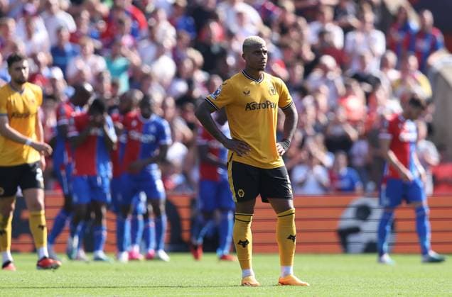 Crystal Palace v Wolverhampton Wanderers - Premier League - Selhurst Park September 3, 2023, London: London, England, 3rd September 2023. Mario Lemina of Wolverhampton Wanderers looks dejected after Odsonne o°douard of Crystal Palace scores to make it 3-1 during the Premier League match at Selhurst Park, London. London EDITORIAL USE ONLY Copyright: xx ZUMA-20230903_faf_si1_114.jpg PaulxTerryx csmphotothree148852