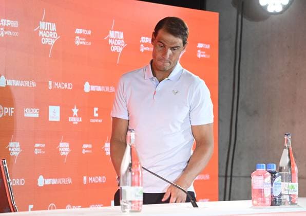 Rafael Nadal press conference, PK, Pressekonferenz - Madrid Rafael Nadal during the press conference at the Mutua Madrid Open, April 24, 2024, in Madrid (Spain). Photo by Jose Oliva Europa Press ABACAPRESS.COM Madrid Spain  Copyright: xEuropaxPress ABACAx