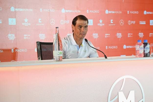 Rafael Nadal press conference, PK, Pressekonferenz - Madrid Rafael Nadal during the press conference at the Mutua Madrid Open, April 24, 2024, in Madrid (Spain). Photo by Jose Oliva Europa Press ABACAPRESS.COM Madrid Spain  Copyright: xEuropaxPress ABACAx