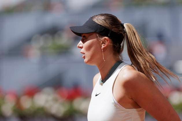 MADRID, SPAIN - APRIL 24:Paula Badosa during their match on Day 2 of the Mutua Madrid Open at Caja Magica Stadium in Madrid. ONLYxEDITORIALxUSAGE  (251132362)