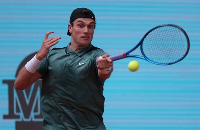 Jack Draper of GB in action Mutua Madrid Open, Day 3, Tennis, La Caja Magica, Madrid, Spain - 24 Apr 2024  Copyright: xEllaxLing Shutterstockx 14447597ci