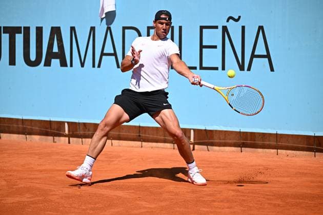 Mutua Madrid Open Rafael Nadal (ESP) during practice at the Mutua Madrid Open in Madrid, Spain, on April 24, 2024. Photo by Corinne Dubreuil ABACAPRESS.COM Madrid Spain  Copyright: xDubreuilxCorinne ABACAx