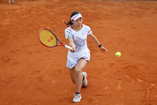 Nao Hibino (JPN), APRIL 24, 2024 - Tennis : Nao Hibino during singles round of 128 match against Ashlyn Krueger on the WTA, Tennis Damen 1000 tournaments Mutua Madrid Open tennis tournament at the Caja Magica in Madrid, Spain. Noxthirdxpartyxsales  (251181909)