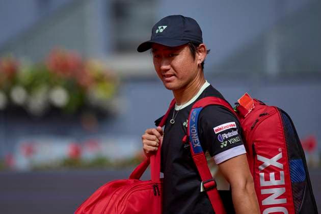 Yoshihito Nishioka of Japan looks on during day four of the Mutua Madrid Open 2024 at Caja Magica on April 25, 2024, in Madrid, Spain.  (251221455)