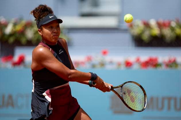 Mutua Madrid Open - Day Four Naomi Osaka of Japan returns a shot against Liudmila Samsonova during day four of the Mutua Madrid Open 2024 at Caja Magica on April 25, 2024, in Madrid, Spain. Madrid Caja Magica Madrid Spain RL_MMO24_00906 Copyright: xRicardoxLarreinax