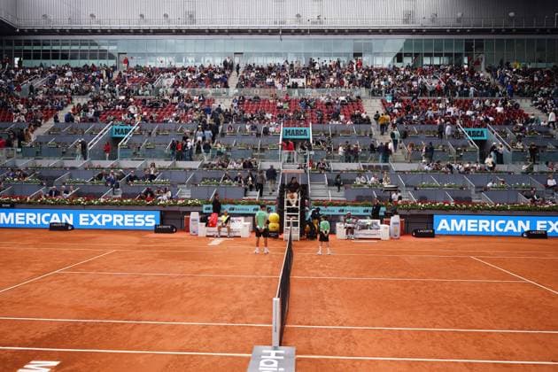 Masters 1000 Series Mutua Madrid Open 2024 at La Caja Mágica stadium in Madrid, 25 April 2024. Cori Gauff (US) vs Aranxa Rus (NED) Cordon Press 