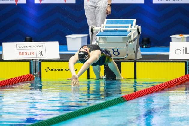 100m Ruecken, Frauen, A-Finale Kim Kristin Krueger GER, 135. Deutsche Meisterschaften Schwimmen, Schwimmen, 25.04.2024 GER, 135. Deutsche Meisterschaften Schwimmen, Schwimmen, 25.04.2024 Berlin *** 100m Backstroke, Women, A Final Kim Kristin Krueger GER, 135 German Championships Swimming, Swimming, 25 04 2024 GER, 135 German Championships Swimming, Swimming, 25 04 2024 Berlin Copyright: xEibner-Pressefoto JadrankoxMarjax EP_JMC