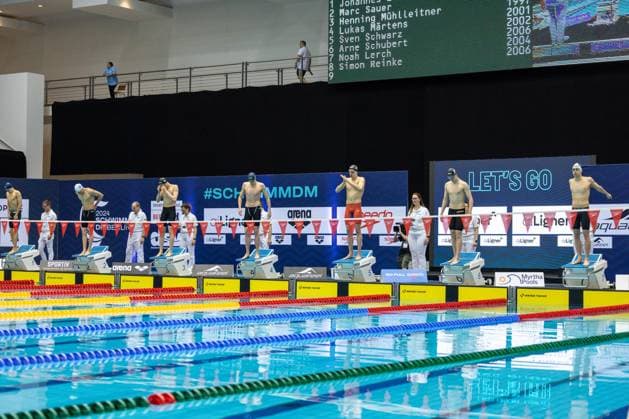 400m Freistil Maenner A-Finale GER, 135. Deutsche Meisterschaften Schwimmen, Schwimmen, 25.04.2024 GER, 135. Deutsche Meisterschaften Schwimmen, Schwimmen, 25.04.2024 Berlin *** 400m Freestyle Men A Final GER, 135 German Championships Swimming, Swimming, 25 04 2024 GER, 135 German Championships Swimming, Swimming, 25 04 2024 Berlin Copyright: xEibner-Pressefoto JadrankoxMarjax EP_JMC