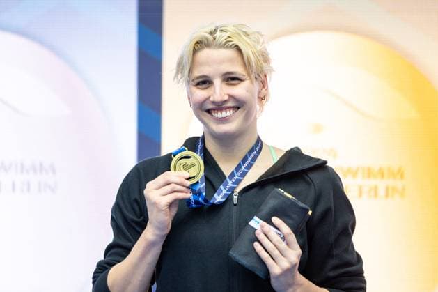 100m Schmetterling Frauen A-Finale Angelina Koehler, (SG Neukoelln e.V. Berlin), 1. Platz, Goldmedaille GER, 135. Deutsche Meisterschaften Schwimmen, Schwimmen, 25.04.2024 GER, 135. Deutsche Meisterschaften Schwimmen, Schwimmen, 25.04.2024 Berlin *** 100m Butterfly Women A Final Angelina Koehler, SG Neukoelln e V Berlin , 1 place, gold medal GER, 135 German Championships Swimming, Swimming, 25 04 2024 GER, 135 German Championships Swimming, Swimming, 25 04 2024 Berlin Copyright: xEibner-Pressefoto JadrankoxMarjax EP_JMC