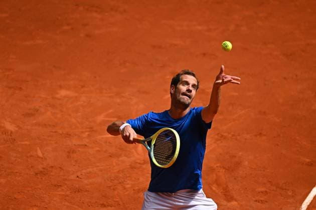Mutua Madrid Open Richard Gasquet (FRA) during his first round match and 1000th match on tour at the Mutua Madrid Open in Madrid , Spain, on April, 25, 2024. Photo by Corinne Dubreuil ABACAPRESS.COM Madrid Spain  Copyright: xDubreuilxCorinne ABACAx