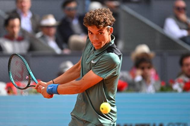 Mutua Madrid Open Darwin Blanch (USA) during his first round match at the Mutua Madrid Open in Madrid , Spain, on April, 25, 2024. Photo by Corinne Dubreuil ABACAPRESS.COM Madrid Spain  Copyright: xDubreuilxCorinne ABACAx
