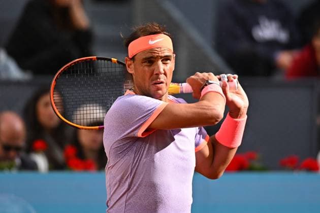 Mutua Madrid Open Rafael Nadal (ESP) during his first round match at the Mutua Madrid Open in Madrid , Spain, on April, 25, 2024. Photo by Corinne Dubreuil ABACAPRESS.COM Madrid Spain  Copyright: xDubreuilxCorinne ABACAx