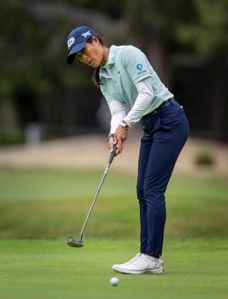 April 25, 2024, Los Angeles, California, USA: CELINE BOUTIER putting on the 12th hole during the 1st round of the 2024 JM Eagle LA Championship at the Wislhire Country Club in Los Angeles. News - April 25, 2024  - ZUMAh234 20240425_zsp_h234_010 Copyright: xMarkxEdwardxHarrisx