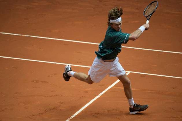 Mutua Madrid Open - Day Four Andrey Andreyevich Rublev of Russia is in action during the 2024 ATP, Tennis Herren Tour Madrid Open tennis tournament at Caja Magica in Madrid, Spain, on April 26, 2024. Madrid Spain  Copyright: xJuanxCarlosxLucasx originalFilename:lucas-notitle240426_np7LF.jpg