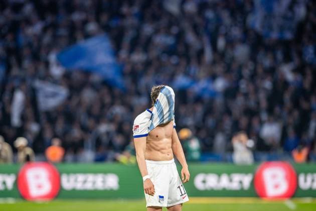 Sport Bilder des Tages 2. Fußball Bundesliga, Hertha BSC vs Hannover 96; Berlin, 26.04.2024 Fabian Reese (Hertha BSC, 11) frustriert 2. Fußball Bundesliga, Hertha BSC vs Hannover 96, Olympiastadion, Berlin, 26.04.2024 DFL REGULATIONS PROHIBIT ANY USE OF PHOTOGRAPHS AS IMAGE SEQUENCES AND OR QUASI-VIDEO.