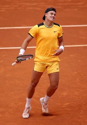 Holger Rune of Denmark frustrated Mutua Madrid Open, Day 5, Tennis, La Caja Magica, Madrid, Spain - 26 Apr 2024  Copyright: xEllaxLing Shutterstockx 14447600bk