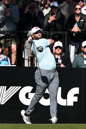 LIV GOLF ADELAIDE, Jon Rahm of Legion XIII plays a shot on day 2 of LIV Golf Adelaide at the Grange Golf Club in Adelaide, Saturday, April 27, 2024. ( NO ARCHIVING, EDITORIAL USE ONLY, NO USE IN BOOKS WITHOUT CONSENT ADELAIDE SOUTH AUSTRALIA AUSTRALIA  Copyright: xMICHAELxERREYx 20240427157189886256