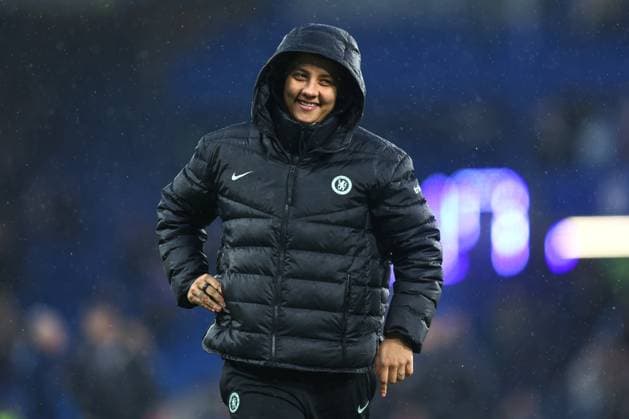 Chelsea v Barcelona Women 27 April 2024, London- UEFA Women™s Champions League, Semi-Final, Second Leg - Chelsea v Barcelona Women - Sam Kerr of Chelsea - Photo: Charlotte Wilson Offside. London UK Copyright: xCharlottexWilsonx xOffsidexOffside